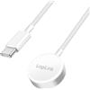 LogiLink Cavo di ricarica smartwatch, adattatore di ricarica, caricabatterie, pad di ricarica, ricarica a induzione, Apple Watch 0-10/SE Serie/Ultra 1/2/3, 1 m, colore: Bianco