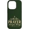Faith Revival Studio Custodia per iPhone 14 Pro La preghiera cambia le cose Fede cristiana Croce Montagne