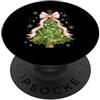 Coquette Bow Aesthetic Christmas Graphic Grazioso fiocco rosa con albero di Natale per ragazze e giovani PopSockets PopGrip Adesivo