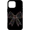 Coquette Bow Aesthetic Christmas Graphic Custodia per iPhone 16 Pro Max Luci di Natale Coquette Bow Ribbon Holiday Girls