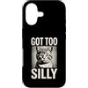 Funny Meme Retro Humor Custodia per iPhone 17 Got Too Silly Cute Cat Meme vibrazioni divertenti