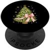 Coquette Bow Aesthetic Christmas Graphic Rosa Nastro Albero Di Natale Coquette Estetica Vacanze Ragazze PopSockets PopGrip Adesivo