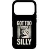 Funny Meme Retro Humor Custodia per iPhone 17 Pro Got Too Silly Cute Cat Meme vibrazioni divertenti