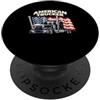 American Trucker USA Patriotic Big Rig American Trucker bandiera degli Stati Uniti camionista PopSockets PopGrip Adesivo