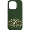 Faith Revival Studio Custodia per iPhone 15 Pro La preghiera cambia le cose Fede cristiana Croce Montagne