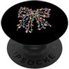 Coquette Bow Aesthetic Christmas Graphic Luci di Natale Fiocco di Natale Grafica Ragazze Giovani PopSockets PopGrip Adesivo