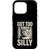 Funny Meme Retro Humor Custodia per iPhone 16 Pro Got Too Silly Cute Cat Meme vibrazioni divertenti
