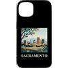 Sacramento Travel Art Studio Custodia per iPhone 13 Arte urbana retrò dello skyline del Campidoglio di Sacramento, California