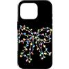 Coquette Bow Aesthetic Christmas Graphic Custodia per iPhone 16 Pro Luci di Natale Fiocco di Natale Grafica Ragazze Giovani