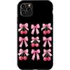 Coquette Bow Aesthetic Cherry Graphic Wo Custodia per iPhone 11 Pro Max Coquette - Nastro con fiocco di ciliegia, per donne e adolescenti