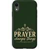 Faith Revival Studio Custodia per iPhone XR La preghiera cambia le cose Fede cristiana Croce Montagne