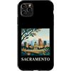 Sacramento Travel Art Studio Custodia per iPhone 11 Pro Max Arte urbana retrò dello skyline del Campidoglio di Sacramento, California