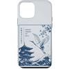 Red Sun Society Custodia per iPhone 12 mini Giapponese Gru Pagoda Wave Vintage Estetica