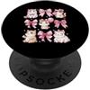 Coquette Bow Aesthetic Cat Graphic Women Simpatico fiocco per gattino, per amanti dei gatti PopSockets PopGrip Adesivo