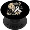 Fight Lung Cancer North Viking Warrior Cancro ai polmoni classico del corvo - Norreno ogni respiro una vittoria PopSockets PopGrip Adesivo