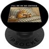 Funny Retro Cute Nerdy Books Reading Lov Orange Cat I'll Be In My Office Bookworm Nerd Reader Vintage PopSockets PopGrip Adesivo
