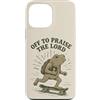 Frogs of Faith Custodia per iPhone 13 Pro Max Christian Frog Skateboard Umorismo religioso Vintage