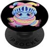 Kawaii Whimsical Pastel Tropical Face Gr Simpatico fenicottero ritratto uccello amante grafico rosa occhiali fiocco PopSockets PopGrip Adesivo