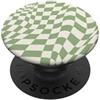 Sage Green Checkered Swirl Checkerboard Scacchiera a scacchi verde salvia retrò estetica PopSockets PopGrip Adesivo