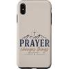 Faith Revival Studio Custodia per iPhone XS Max La preghiera cambia le cose Fede cristiana Croce Montagne