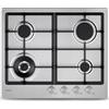 CANDY CHG6BF4WTX - Piano cottura 4 fuochi, 60x51 cm, Inox