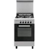 Glem cucina 53x50 4f/gas forno elettr. valvolati inox