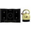 Kaiser Piano cottura a induzione, 77 cm, zona libera, PowerBoost 4,3 KW,Barbecue e Teppan Yakin+WK 2000 ElfEm Retro Bollitore di controllo LED 2 L 1800 W Rotazione