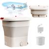 CEIEVER Mini lavatrice da 220 V, piccola lavatrice con centrifuga da 12 l, portatile, pieghevole, con cestello di scarico, per il lavaggio di biancheria intima, vestiti per bambini