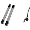 Generico Supporto for apparecchi regolabile e mobile a 24 ruote | Staffa a rulli con guide, supporto base regolabile for lavatrice e frigorifero(Gray with crowbar)