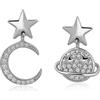 Meissa Pianeta Orecchini per le donne Saturno Spazio Borchie Divertente Orecchini carino Outer Space Star Orecchini asimmetrici Luna Orecchini Dangle