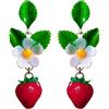 Handmade ORECCHINI FRAGOLE CON GANCINI