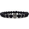 KARDINAL WEIST animale lava bracciale, diffusore di aromi gioielli per uomo e donna, animale di potere - chakra - saggezza - calma - №1 (S, gufo)