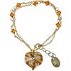 Handmade Venetiaurum - Bracciale con Cuore in vetro di Murano e argento 925 - Gioiello Made in Italy Certificato