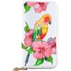 Arte Lisanti Portafoglio da donna in pelle dipinta a mano - COLOR BIRD- Portafogli Donna, Made in Italy, chiusura con cerniera, porta carte credito, Lavorazione Artigianale