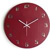 Generico Orologio da Parete Grande 42cm Rosso Bordeaux Numeri Digitali Computer