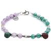 PSS Bracciale donna pietre dura naturale Cristallo di rocca ed Agata indiana e distanziatori e chiusura in argento 925 - Bettye -