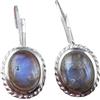 Handmade Orecchini in labradorite con filo intrecciato, orecchini in argento sterling 925 con pietre preziose naturali ovali, orecchini pendenti con chiusura a leva