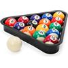 TOPZEA Set di palline da biliardo di dimensioni ridotte, set completo di 16 palline da biliardo con rastrelliera per biliardo da 1,8 m, accessori da tavolo per biliardo da biliardo, stile americano