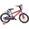 Denver Bike Bicicletta Bambino 16 Pollici Licensed Spiderman, 4-6 Anni, Rotelle Removibili, Freni Caliper Anteriore/Posteriore, Telaio Acciaio, Ruote Gonfiabili, Borraccia e Scudo