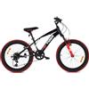 sun baby Tiger Bike Bicicletta per bambini 20 pollici ruota dimensioni da 6 a 10 anni altezza regolabile 6 velocità Shimano (Nero Turchese Grigio Arancione)