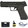ECOMMUR Pistola Cyma CM127 elettrica nera (6 mm) | Pistola Airsoft (pallini in PVC) Calibro 6 mm + caricatore 1000 pallini 0,12 g + occhiali protettivi + custodia imbottita. (Potenza: 0,5 joule)