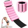Zyluniy 2 Pezzi Polsini Pesi Regolabili 2 lb (0.9 kg) per Polsi e Caviglie | Giubbotto Zavorra per Yoga, Pilates, Nuoto, Corsa e Allenamento della Forza |con Chiusura in |per Fitness e Recupero,Rosa