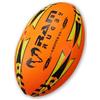 Ram Rugby Gripper 2.0 Inghilterra n. 1, cucito a mano, impugnatura 3D per un controllo ottimale della palla, con pompa a doppia valvola (arancione fluo, taglia 4)