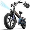 URLIFE Bici Elettrica Pieghevole, 20 * 4 Fat Tire E BIKE Batteria Rimovibile da 48V 13AH, Bicicletta Elettrica Sospensione Completa, 7 Velocità ebike da per Ogni Terreno