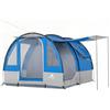 CampFeuer tenda Smart per 4 persone | Blu/grigio | Grande tenda tunnel con 3 ingressi, 2000 mm colonna d'acqua | Parete divisoria rimovibile | Tenda per gruppi, campeggi e famiglie