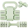 LIFERUN Set di 2 manubri regolabili 2 in 1, per donne e uomini, 4 livelli di peso con adattatore kettlebell, set di manubri per casa (Verde)