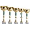 Hole Gadget Coppa Trofeo Premiazioni Personalizzate Varie Misure Calcio, Fantacalcio, Tennis, Padel, Basket, Volley Premiazioni Sportive Eventi Riconoscimenti con Targhetta cod 11.031 (Set 5 | Oro)
