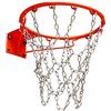 LNIM - Rete da basket in acciaio inox, 12/13, con ganci anti-caduta e anti-frusta, per attività all'aperto, per interni, sport e allenamento in tutte le condizioni atmosferiche, argento, 12 ganci