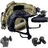 LZAQHMT Set Casco Tattico PJ Fast Airsoft - Modello GPNVG-18 Per Visione Notturna Con Supporto NVG L4G24, Cuffia, Luce Di Segnalazione E Tasca Per Contrappeso(RANGER GREEN)