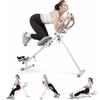 BAKAJI Ab Machine Attrezzatura per Fitness Multiuso Pieghevole con Chiusura Salvaspazio, Vogatore, Macchina per Addominali, Cruncher, Attrezzatura da Palestra in Casa per Home Gym (Rosa)